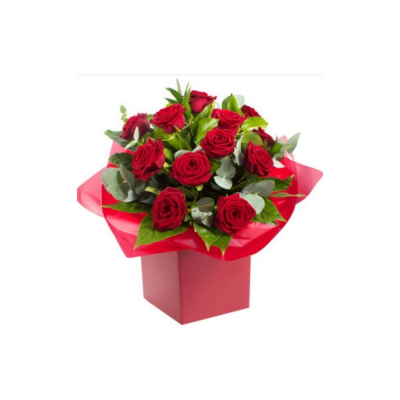 To The One I Love - 12 Luxury Long Stemmed Red Roses in a Hand Tied Bouquet.